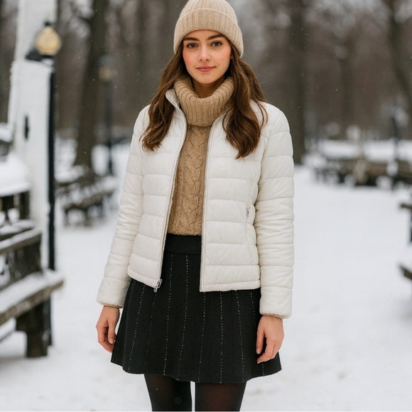 Free People Dresses & Skirts - Free People FP knit navy blue skirt mini striped sparkly metallic fun flare sz L